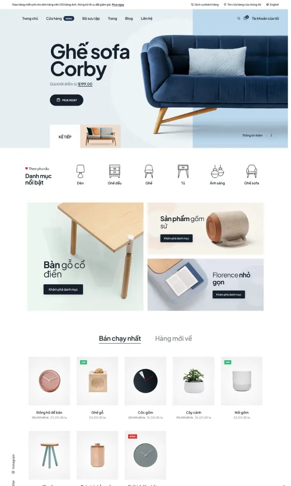 Mẫu website nội thất