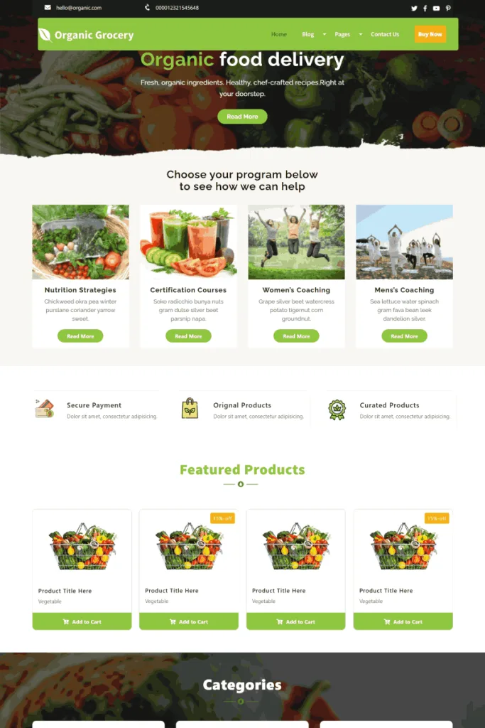 Mẫu website nông sản
