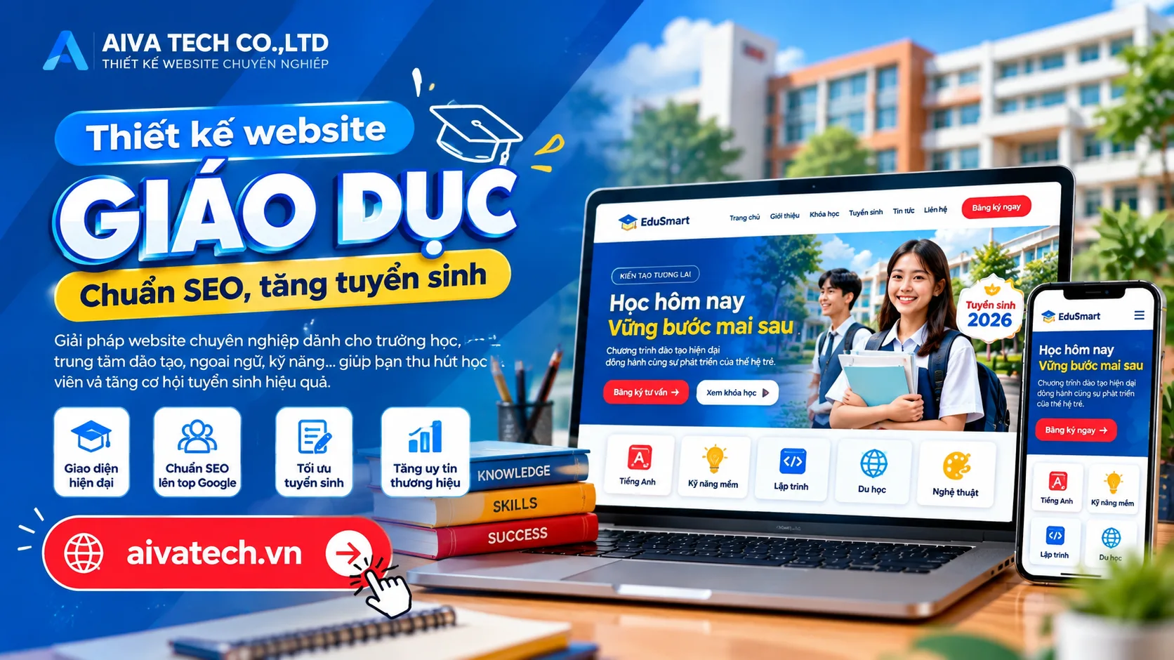 Thiết kế website giáo dục chuẩn SEO, tăng tuyển sinh