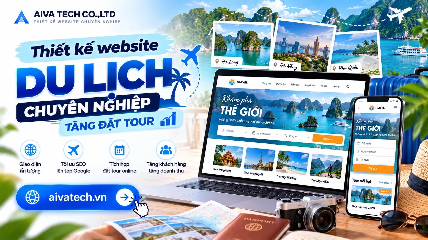 Thiết kế website du lịch chuyên nghiệp, tăng đặt tour