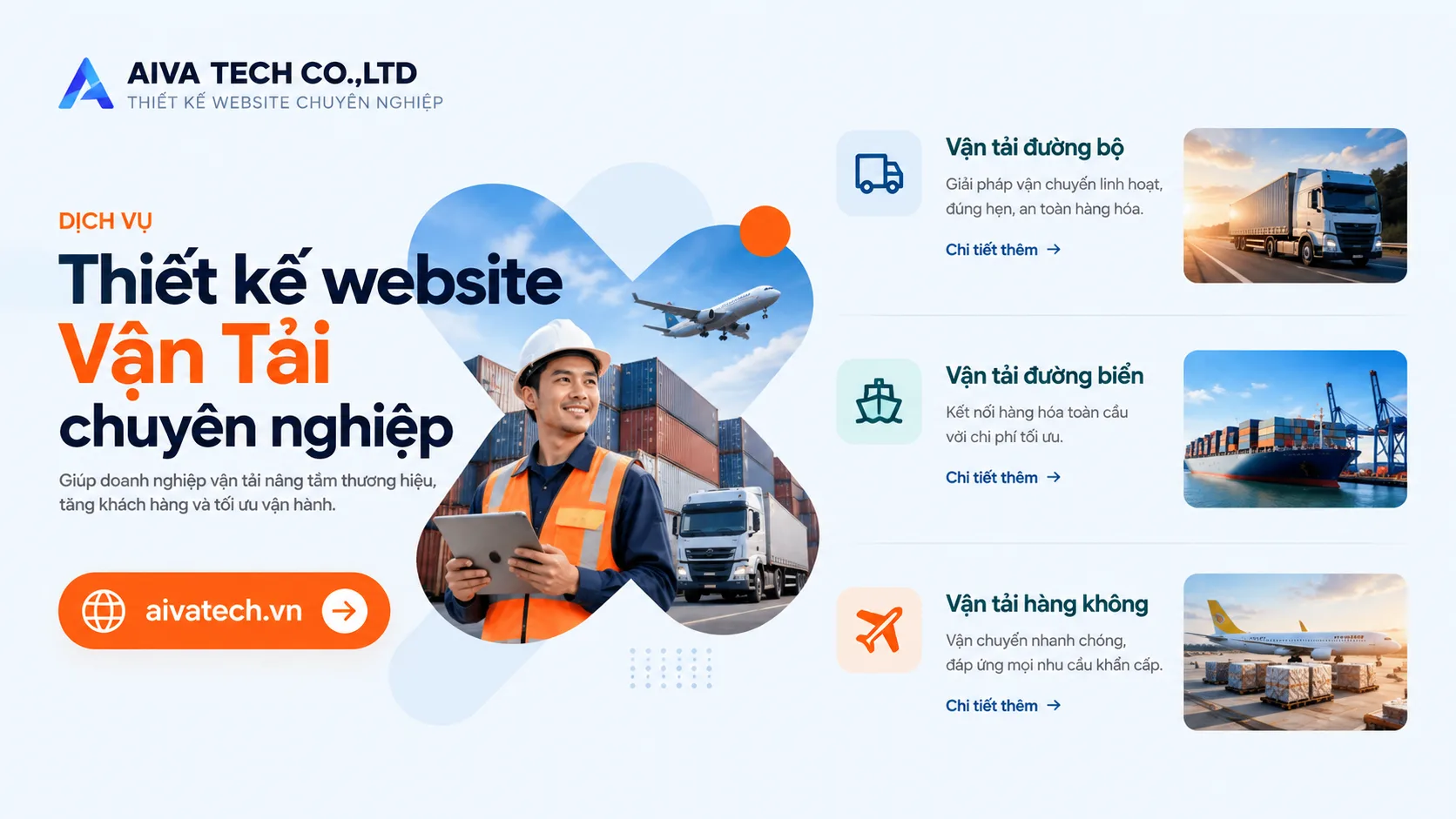 Thiết kế website vận tải chuyên nghiệp, thu hút khách