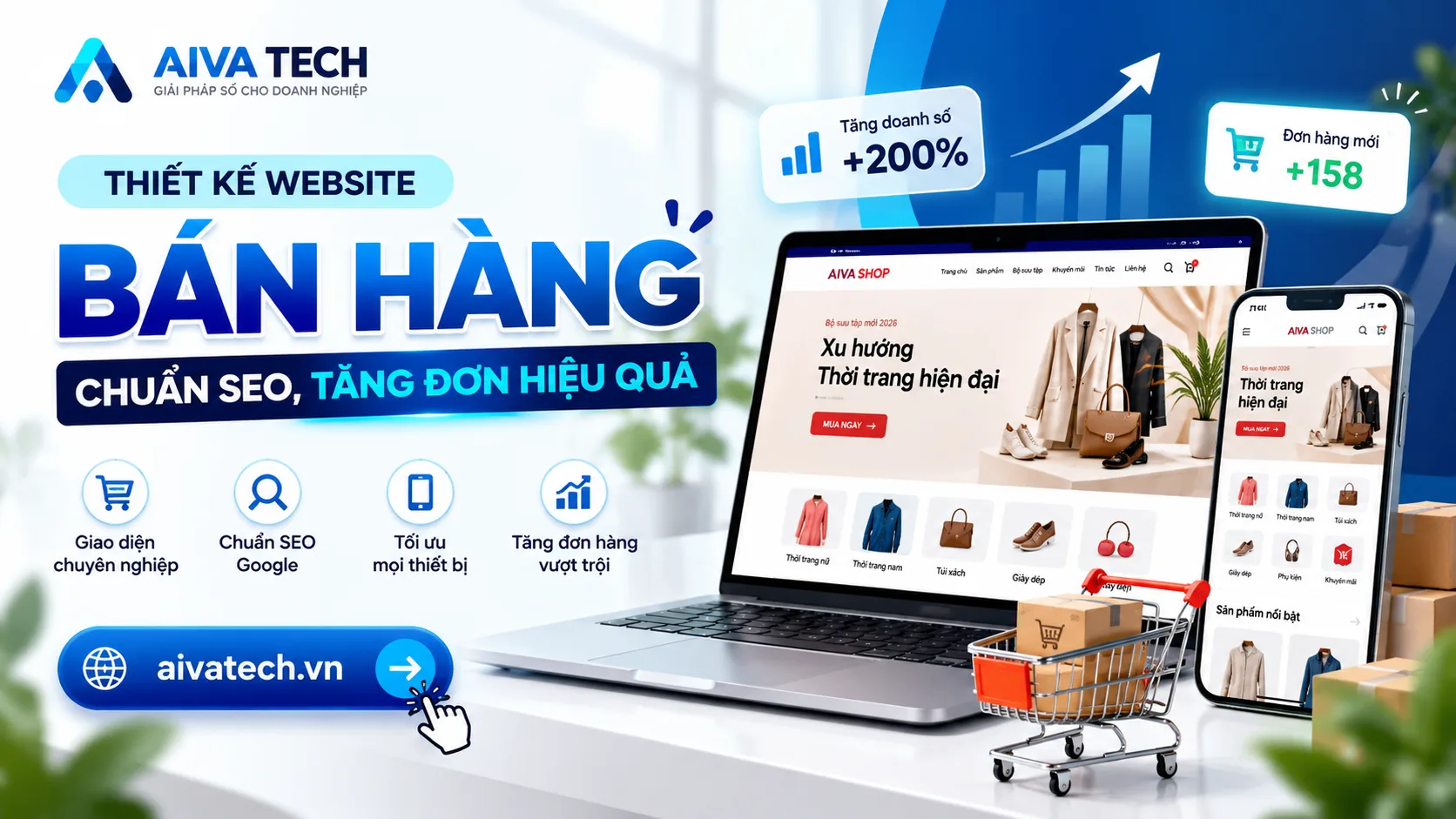 Thiết kế website bán hàng chuẩn SEO, tăng đơn hiệu quả